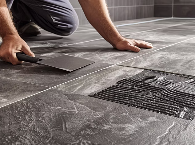 Tile floor installed in New Jersey home by Diamond Wood Floors